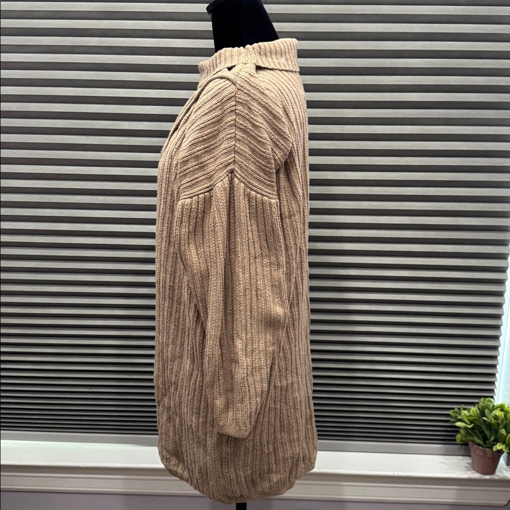 Pink Martini Ribbed Tan Cardigan - Picture 2 of 5